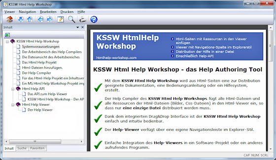 Screenshot des KSSW Html Help Viewers