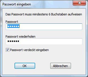 Passwort-Eingabe zum verwschlüsseln der Html-Dateien
